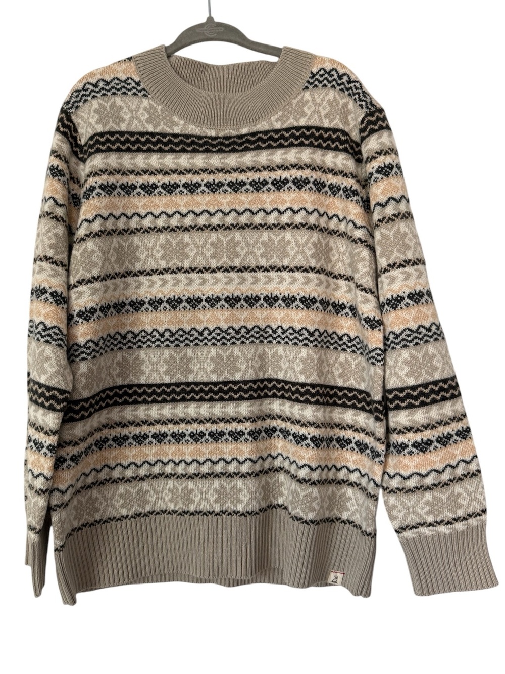 ME & HENRY boy's fairisle oslo sweater in grey & beige Size 7/8